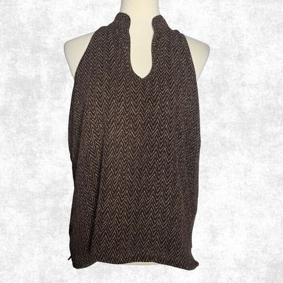 Old Navy Collection Halter Top XXL | Y2K Zigzag Brown Tank - Picture 5 of 6